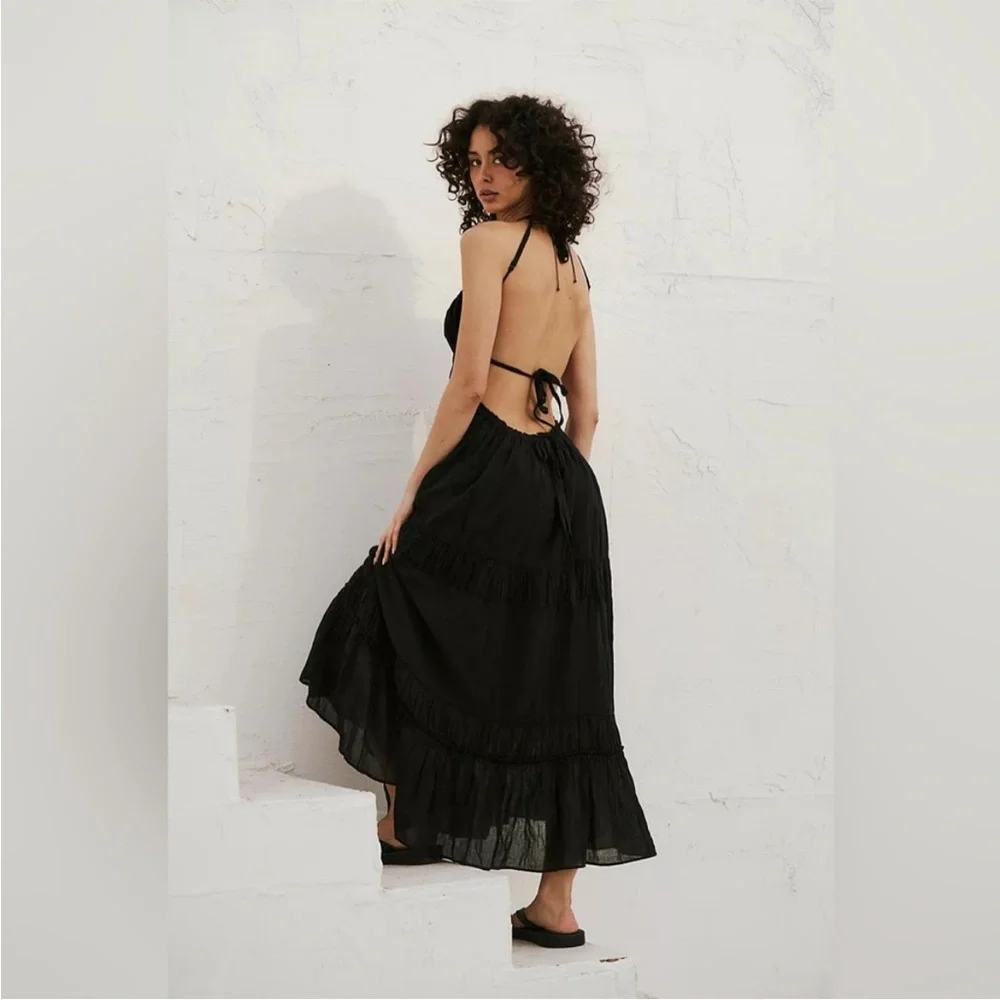 Free People Taking Sides Maxi in Black